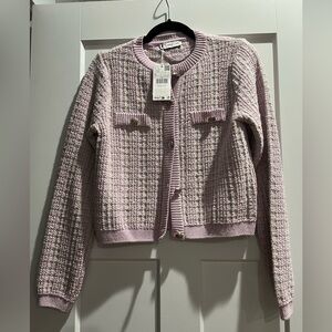 Mango Light Pink and Purple Knit Cardigan
